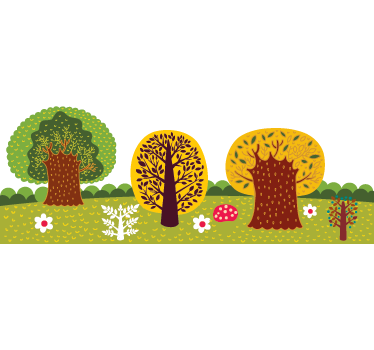 Sticker arbre nature illustration foret - TenStickers