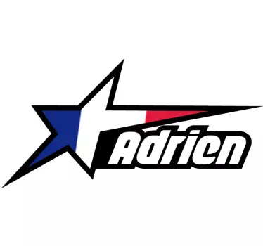 Sticker moto personnalisé drapeau et prénom - TenStickers
