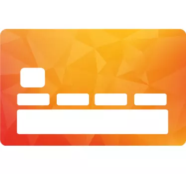 Sticker Carte Bancaire Abstrait low poly orange - TenStickers