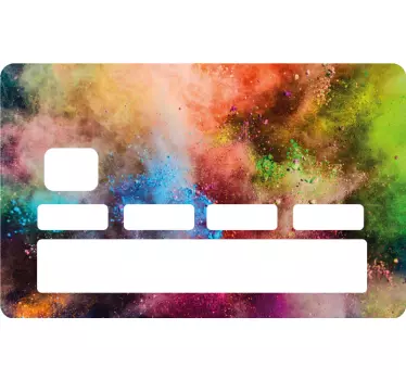 Sticker Carte Bancaire éclaboussures multicolores marbrées - TenStickers