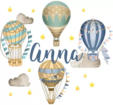 Sticker bébé ballons aéroportés - TenStickers