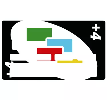 Sticker carte bancaire Uno carte +4 - TenStickers