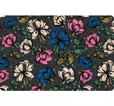 Sticker ordinateur portable design floral - TenStickers