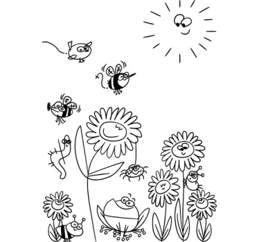 Sticker enfant insectes jardin - TenStickers