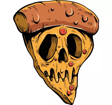 Autocollant Urbain Style de graffiti de crâne de pizza - TenStickers