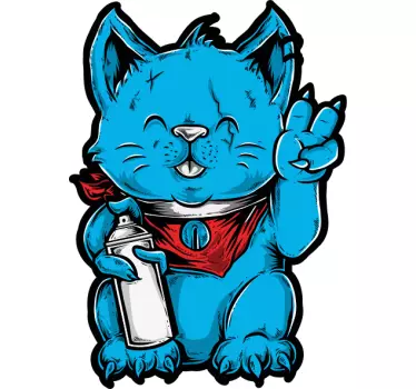 Sticker chat avec boucle d'oreille - TenStickers