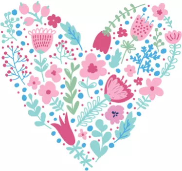 Sticker amour cœur floral - TenStickers