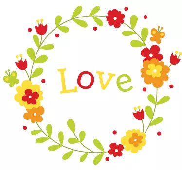 Sticker texte couronne love - TenStickers