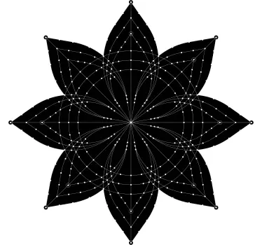 Sticker fleur motif géométrique floral - TenStickers