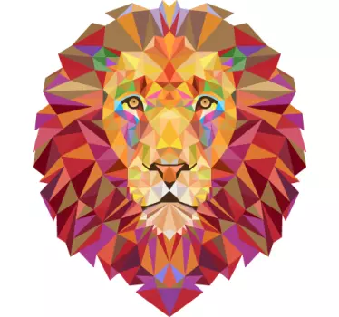 Sticker animal sauvage lion coloré - TenStickers