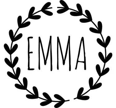 Sticker porte couronne cœurs personnalisée - TenStickers