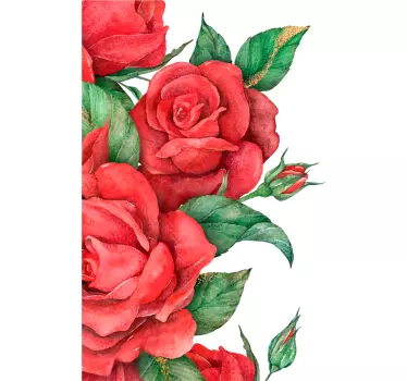 Sticker fleur roses rouges éclatantes - TenStickers