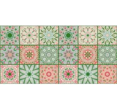 Sticker déco carreaux colorés à motifs - TenStickers