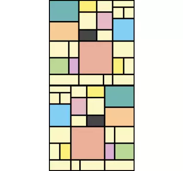 Sticker frigo blocs colorés mondrian - TenStickers