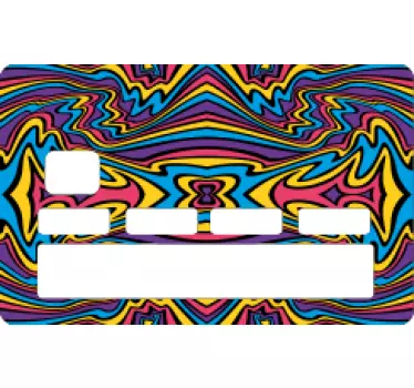 Sticker Carte Bancaire Couleurs vives lignes groovy - TenStickers