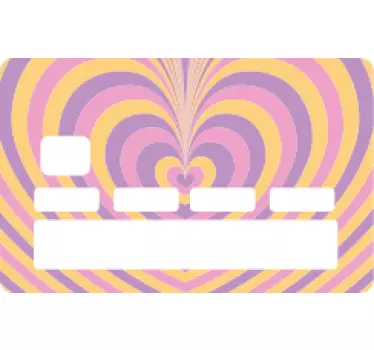 Sticker carte bancaire cœur groovy psychédélique - TenStickers