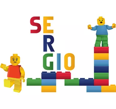 Sticker chambre enfant nom personnalisé LEGO - TenStickers