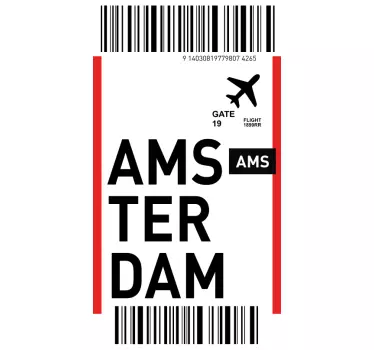 Sticker samsung billet d'embarquement amsterdam - TenStickers