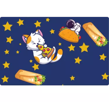 Sticker carte bancaire chat espiègle en pleine dégustation - TenStickers