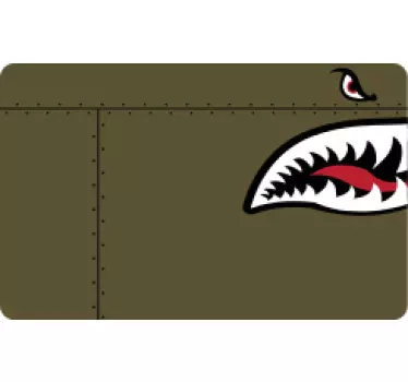 Sticker carte bancaire requin militaire vert - TenStickers