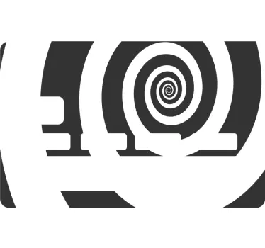 Sticker Carte Bancaire Spirale rétro hypnotique noir et blanc - TenStickers