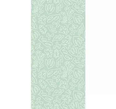 Sticker frigo algues blanches fond vert pense - TenStickers