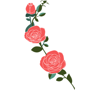 Sticker roses ramification - TenStickers