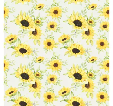 Adhésif meuble fleurs tournesol aquarelle - TenStickers