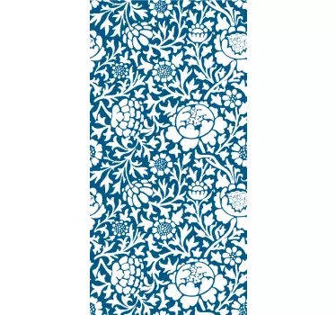 Sticker frigo floral bleu marine - TenStickers