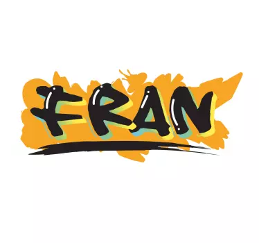 Sticker chambre ado nom de graffiti orange - TenStickers