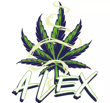 Autocollant Personnalisé Graffiti illustration de cannabis - TenStickers