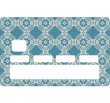 Sticker vintage carte de crédit bleu et blanc - TenStickers