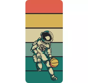 Astronaute vintage jouant au basket-ball stickers samsung - TenStickers