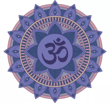 Sticker floral cercle du symbole om - TenStickers