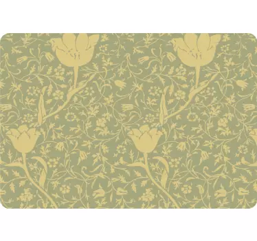 Sticker carte bancaire motif floral subtil or et vert - TenStickers