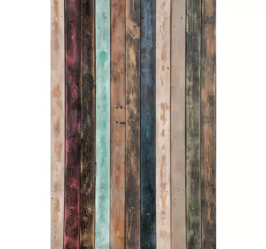 Sticker frigo planches en bois style campagne - TenStickers