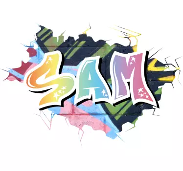 Sticker graffiti chambre ado avec nom - TenStickers