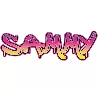 Autocollant Personnalisé Texte de style graffiti rose et tellow - TenStickers