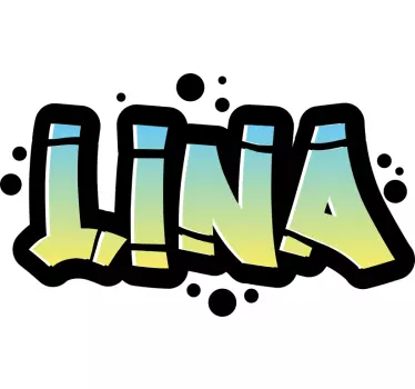 Autocollant Personnalisé Nom de graffiti bleu et jaune - TenStickers