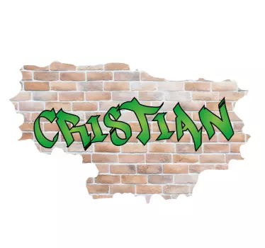 Autocollant Personnalisé graffiti effet mur de briques cassé - TenStickers