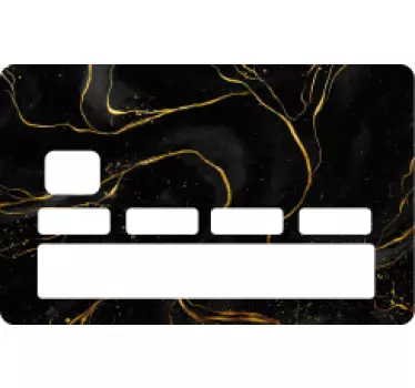 Sticker carte bancaire marbre noir et doré - TenStickers
