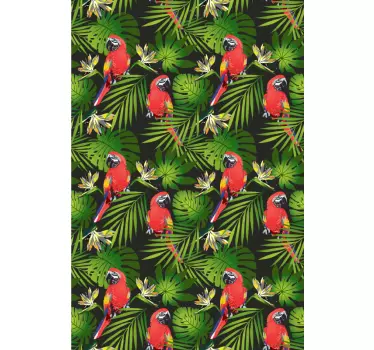 Sticker frigo perroquets tropicaux vibrants - TenStickers