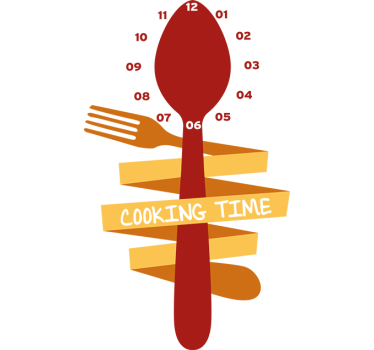 Sticker horloge cuillère fourchette - TenStickers