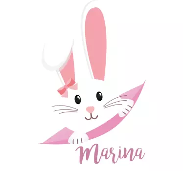Sticker bébé joli graphisme de lapin - TenStickers