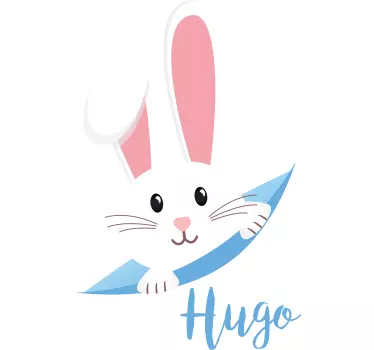 Sticker chambre bébé lapin avec nom - TenStickers