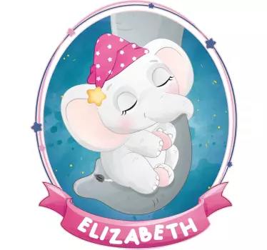 Sticker bébé éléphant endormi - TenStickers