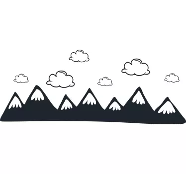 Sticker nature scène de nuages montagneux - TenStickers