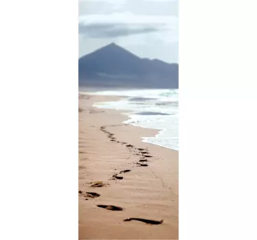 Sticker pour Paroi de Douche Empreinte sur la plage - TenStickers