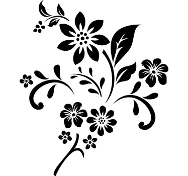 Sticker paroi de douche salle de bain fleurs monochromes - TenStickers