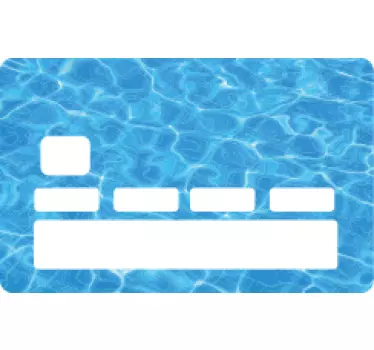 Sticker carte bancaire motif eau bleue - TenStickers